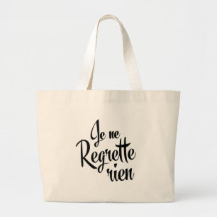 Grand Tote Bag Aucun Ne Regrette Rien de Je de Français de