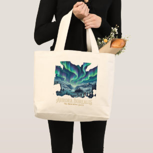 Grand Tote Bag Aurore Boréale
