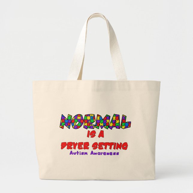 Grand Tote Bag Autism Normal est un paramètre de séchoir (Devant)