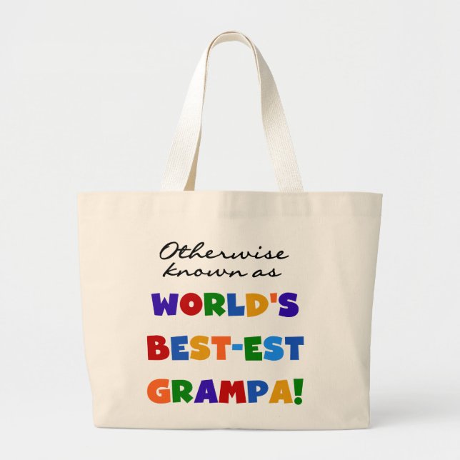 Grand Tote Bag Autres sous le nom de Meilleurs T-shirts Grampa (Devant)
