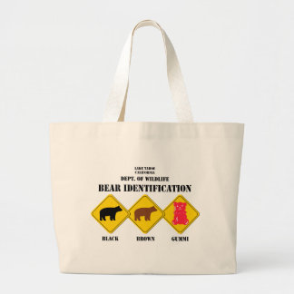 Grand Tote Bag Avertissement d'ours de Gummi - faune de Tahoe