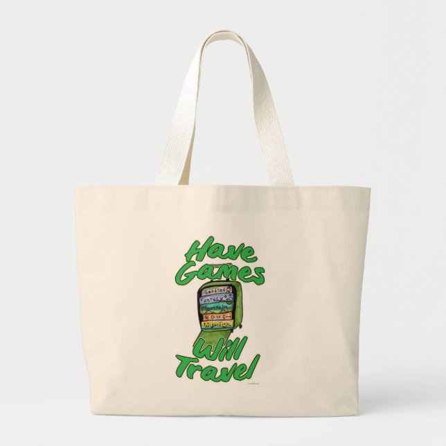Grand Tote Bag Avoir Jeux Voyagera Amusant Lecteur Motto (Devant)