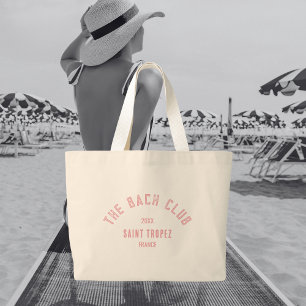 Grand Tote Bag Bachelorette Bach Club Pink Custom Crest