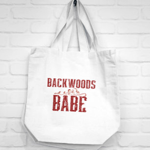 Grand Tote Bag Backwoods Babe Typographie