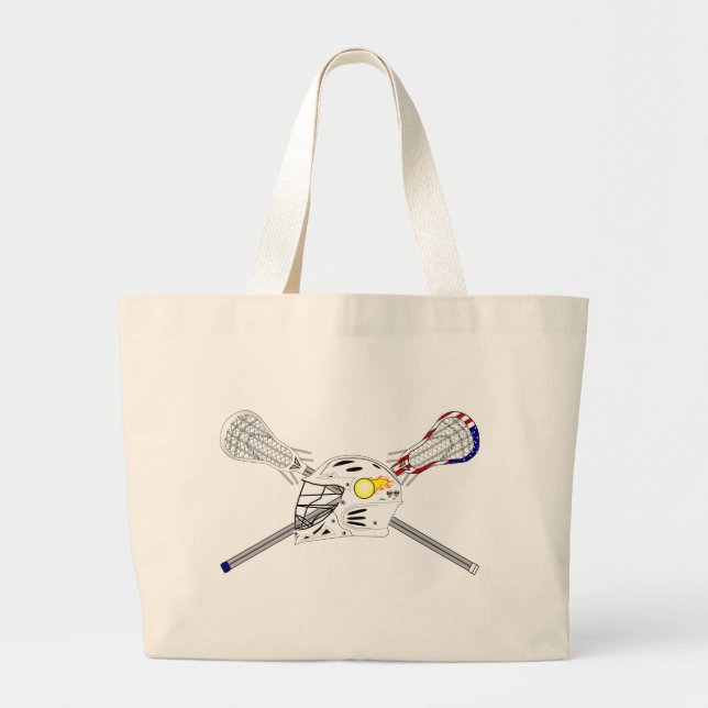 Grand Tote Bag Baguettes de crosse avec casque (Devant)