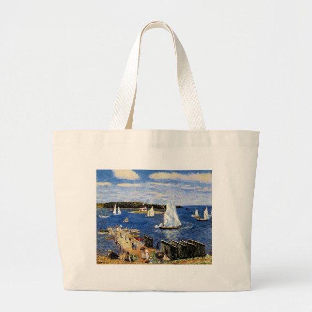 Grand Tote Bag Baie Mahone par William Glackens (Devant)