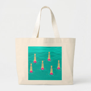 Grand Tote Bag Baignades Artistiques Nager Sous La Fête De Baigna