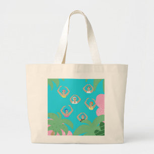 Grand Tote Bag Baigneurs artistiques   Illustration de natation a