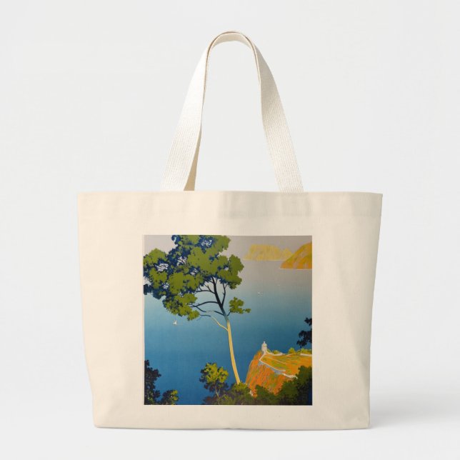 Grand Tote Bag Baléares Vintage Voyage en France (Devant)