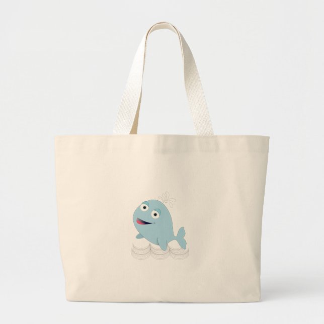Grand Tote Bag Baleine bleue (Devant)