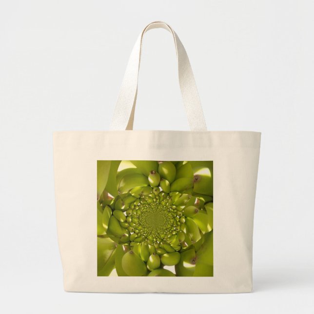 Grand Tote Bag Banane verte Kaleidoscope Art Imprimer/Graphique (Devant)