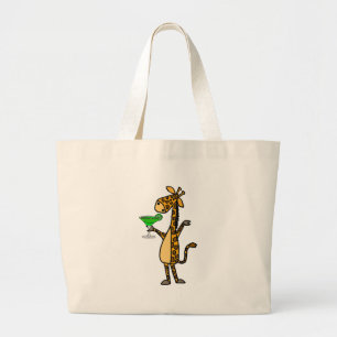Grand Tote Bag Bande dessinée potable de margarita de girafe
