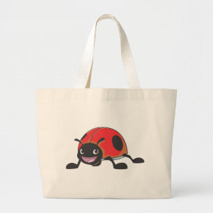Grand Tote Bag Bande dessinée rouge fraîche de coccinelle de bébé
