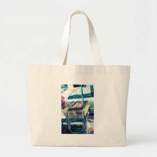 Grand Tote Bag Barbecue de rue de Bangkok avec brochettes
