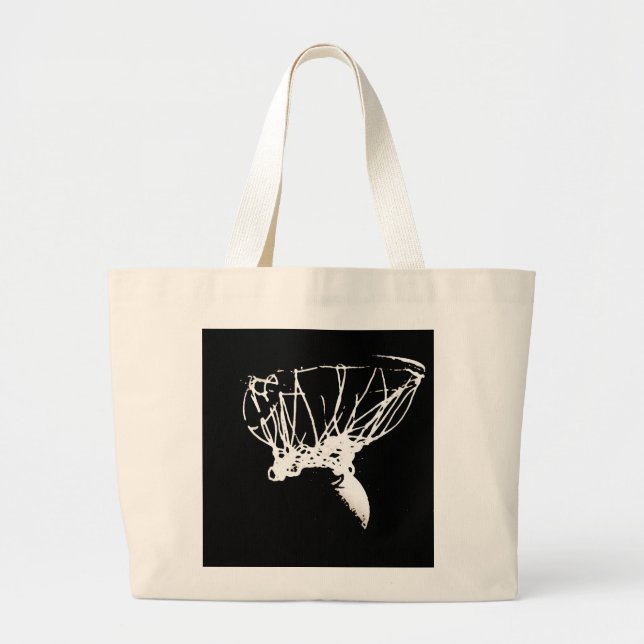 Grand Tote Bag Basket-ball Black White Pop Art (Devant)