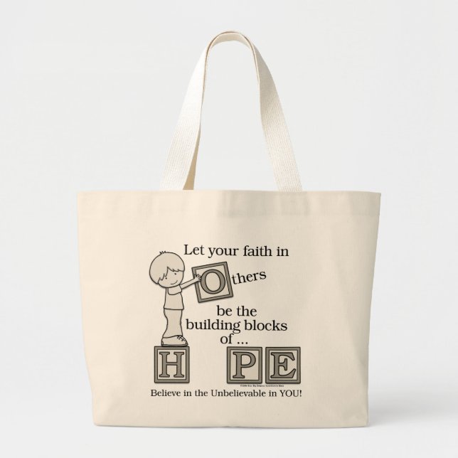 Grand Tote Bag Bâtir des blocs d'espoir (Devant)