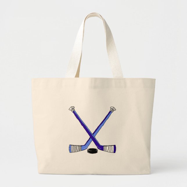 Grand Tote Bag Bâtons de hockey (Devant)