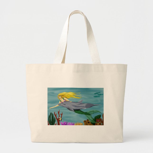 Grand Tote Bag Beachbag de Mermain (Devant)