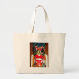 Grand Tote Bag Beau art traditionnel sri-lankais de masques de fe