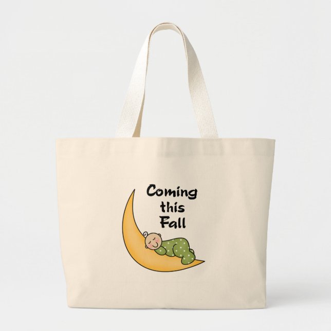 Grand Tote Bag Bébé l'automne de lune (Devant)