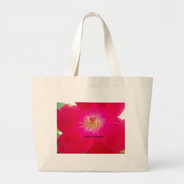 Grand Tote Bag Belle conception kaléidoscope à fleurs rouges (Devant)