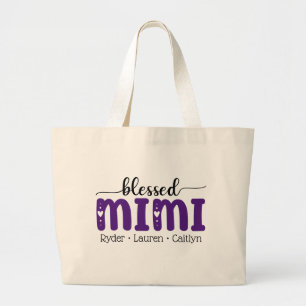 Grand Tote Bag Bénédiction de Mimi Grandma sur le cadeau de la 