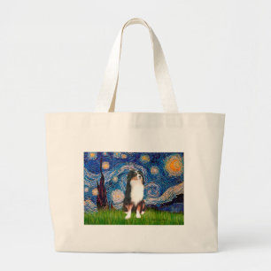 Grand Tote Bag Berger australien (Tri2) - Nuit étoilée