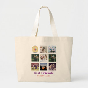 Grand Tote Bag BFF Photo Collage Cadeau Peanutbeurre Jelly Sandwi