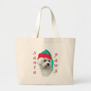 Grand Tote Bag Bichon Frise Père Noël Paws
