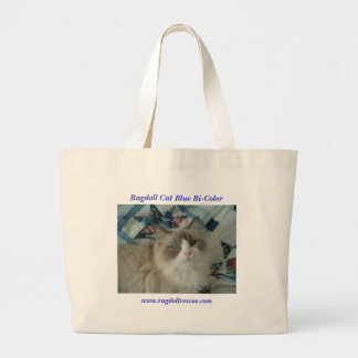 Grand Tote Bag Bicolore bleu de chat de Ragdoll