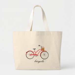 Grand Tote Bag Bicyclette rouge