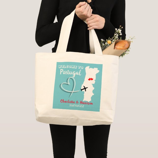Grand Tote Bag Bienvenue Au Portugal Destination Mariage (Devant (produit))