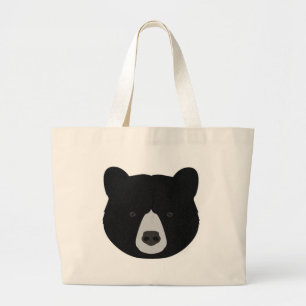 Grand Tote Bag Black Bear Face