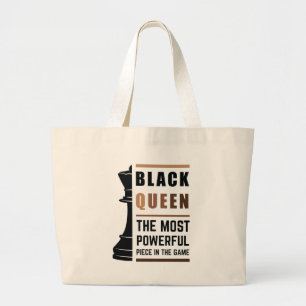 Grand Tote Bag Black Queen La Pièce La Plus Puissante Dans Le Jeu