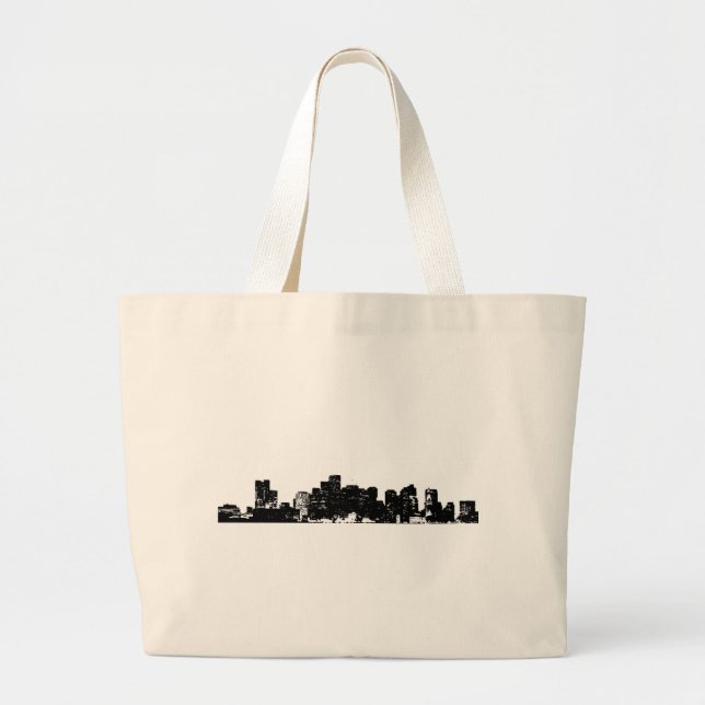 Grand Tote Bag Black White Pop Art New York (Devant)