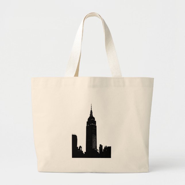 Grand Tote Bag Black & White Pop Art New York (Devant)