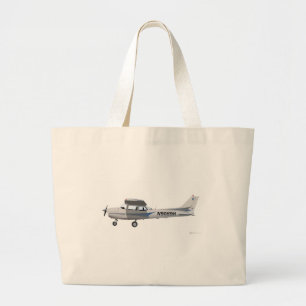 Grand Tote Bag Bleu de Cessna 172 Skyhawk