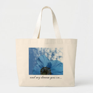 Grand Tote Bag BLEUE POPPY Flower Dream Bleu