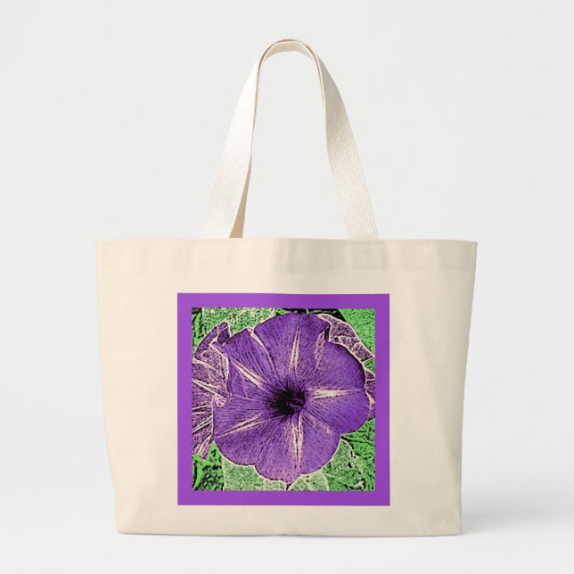 Grand Tote Bag Bloc de gloire du matin Impression - violet doux (Devant)