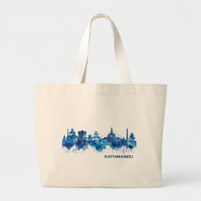 Grand Tote Bag Blue de Katmandou (Devant)