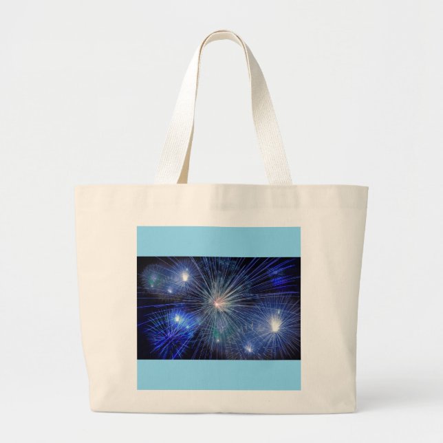 Grand Tote Bag blue fireworks  (Devant)