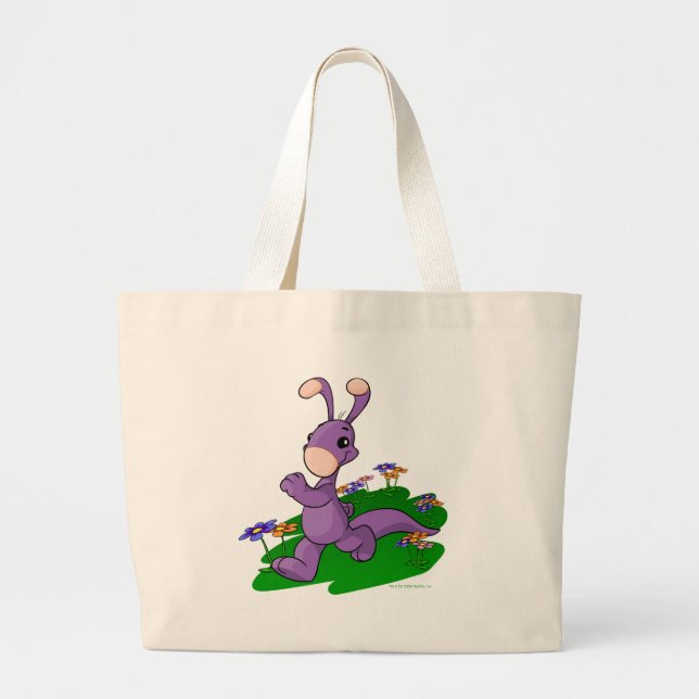 Grand Tote Bag Blumaroo pourpre marchant par l'île de Roo (Devant)