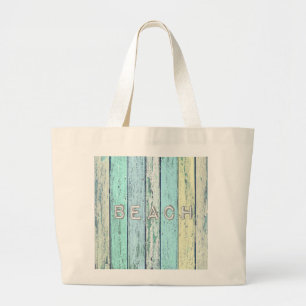 Grand Tote Bag Bois de flottage rustique de plage