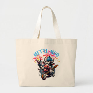Grand Tote Bag Bolsos Metal Moo-d – Rockin' Cow with a Guitar