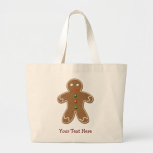 Grand Tote Bag Bonhomme en pain d'épice mignon personnalisé de