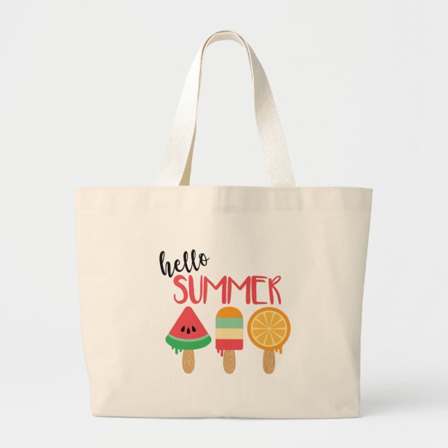 Grand Tote Bag Bonjour été (Devant)