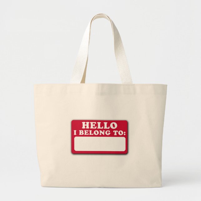 Grand Tote Bag Bonjour, j'appartiens à… (Devant)