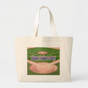 Grand Tote Bag Bonne Fête des pères de baseball
