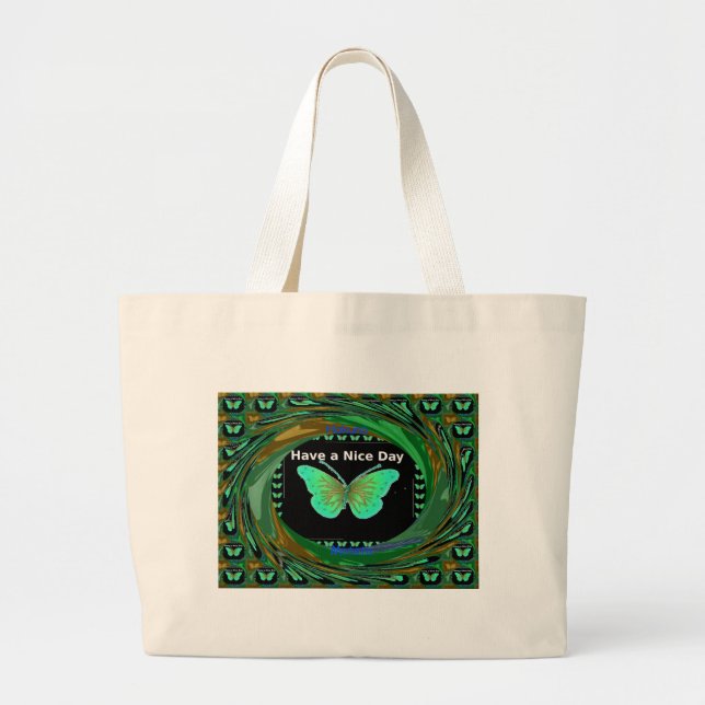 Grand Tote Bag Bonne journée et meilleure nuit papillon.png (Devant)