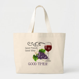 Grand Tote Bag Bons amis, bon vin